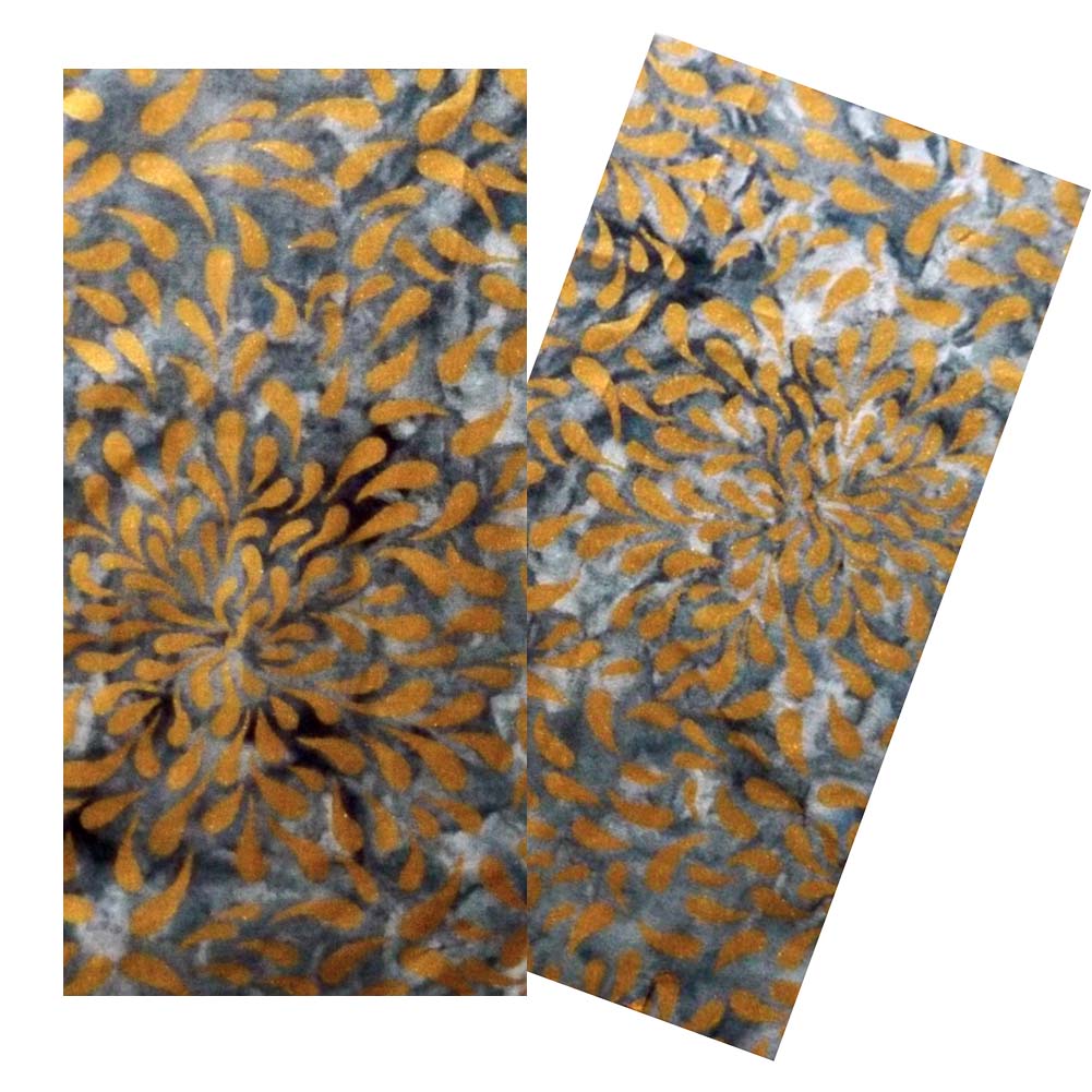 METALLIC MUMS ON GREY BATIK NAPKIN SET