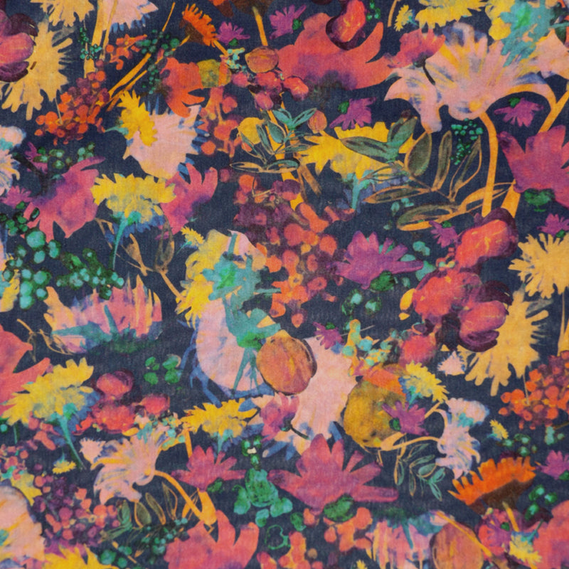 MULTICOLOR FLORAL 'GOLDEN AGE' LIBERTY LAWN COTTON HANDKERCHIEF