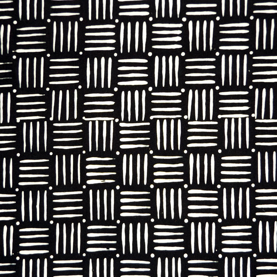 BLACK & WHITE DOTS & DASHES BATIK HANDKERCHIEF