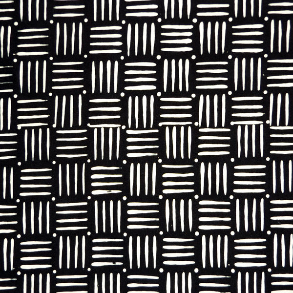 BLACK & WHITE DOTS & DASHES BATIK HANDKERCHIEF