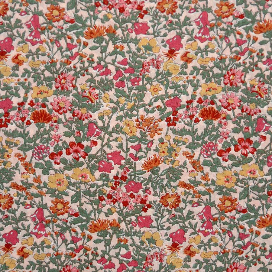 PINK & MULTICOLOR FLORAL 'BABINGDON' LIBERTY LAWN COTTON HANDKERCHIEF