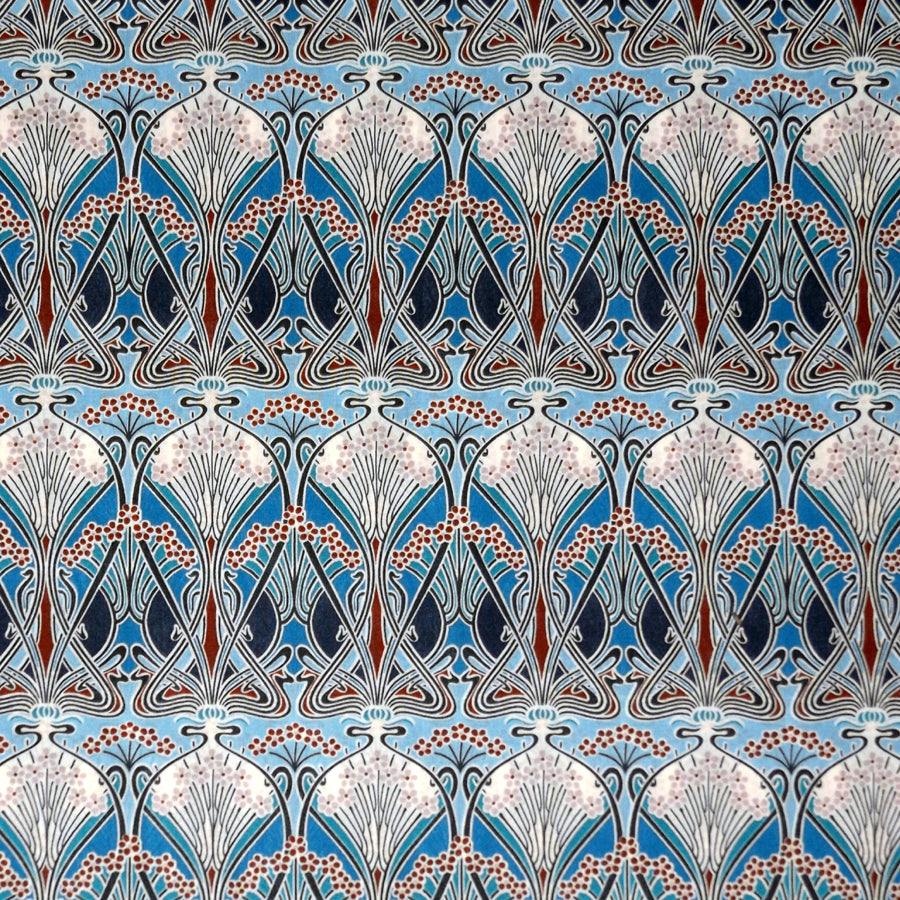 BLUE & MAROON 'IANTHE' LIBERTY LAWN COTTON HANDKERCHIEF
