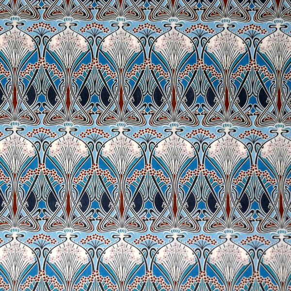 BLUE & MAROON 'IANTHE' LIBERTY LAWN COTTON HANDKERCHIEF
