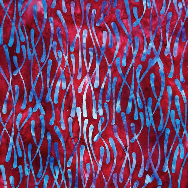 MERLOT & BLUE STRINGS BATIK HANDKERCHIEF