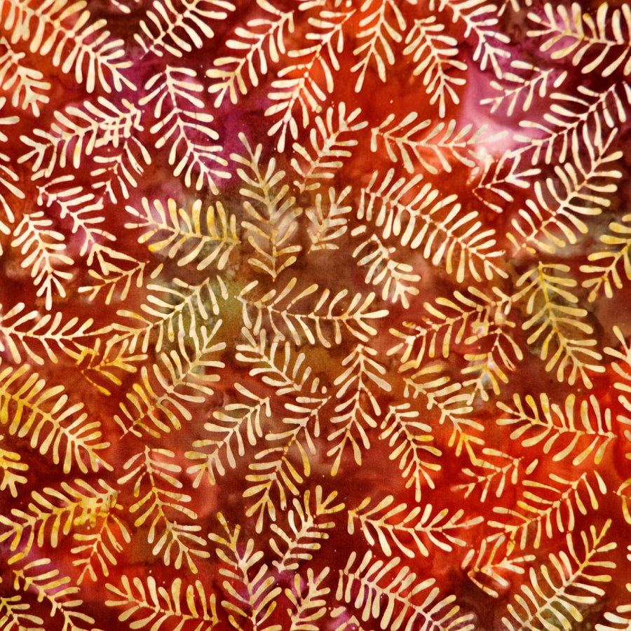 BRICK PINE BOUGHS BATIK HANDKERCHIEF