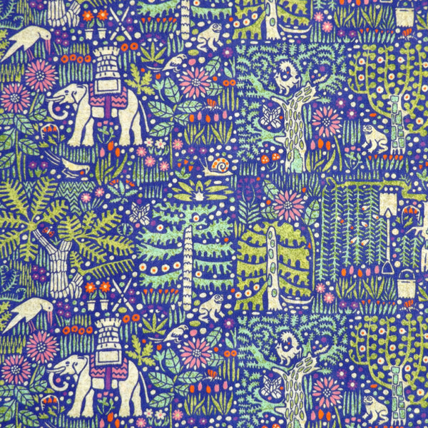 ROYAL BLUE 'CASTILE' LIBERTY LAWN COTTON HANDKERCHIEF