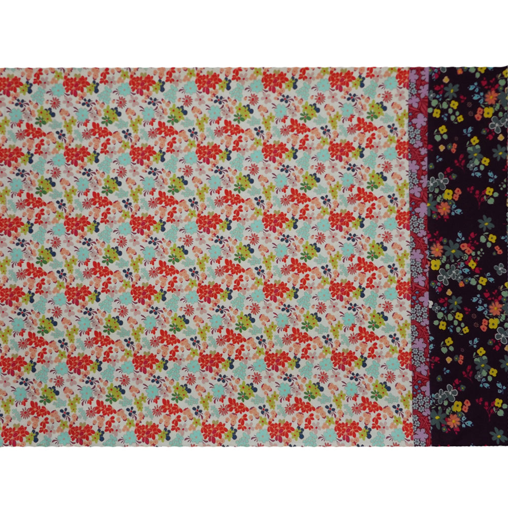 CREAM & MAROON FLORAL PILLOWCASE