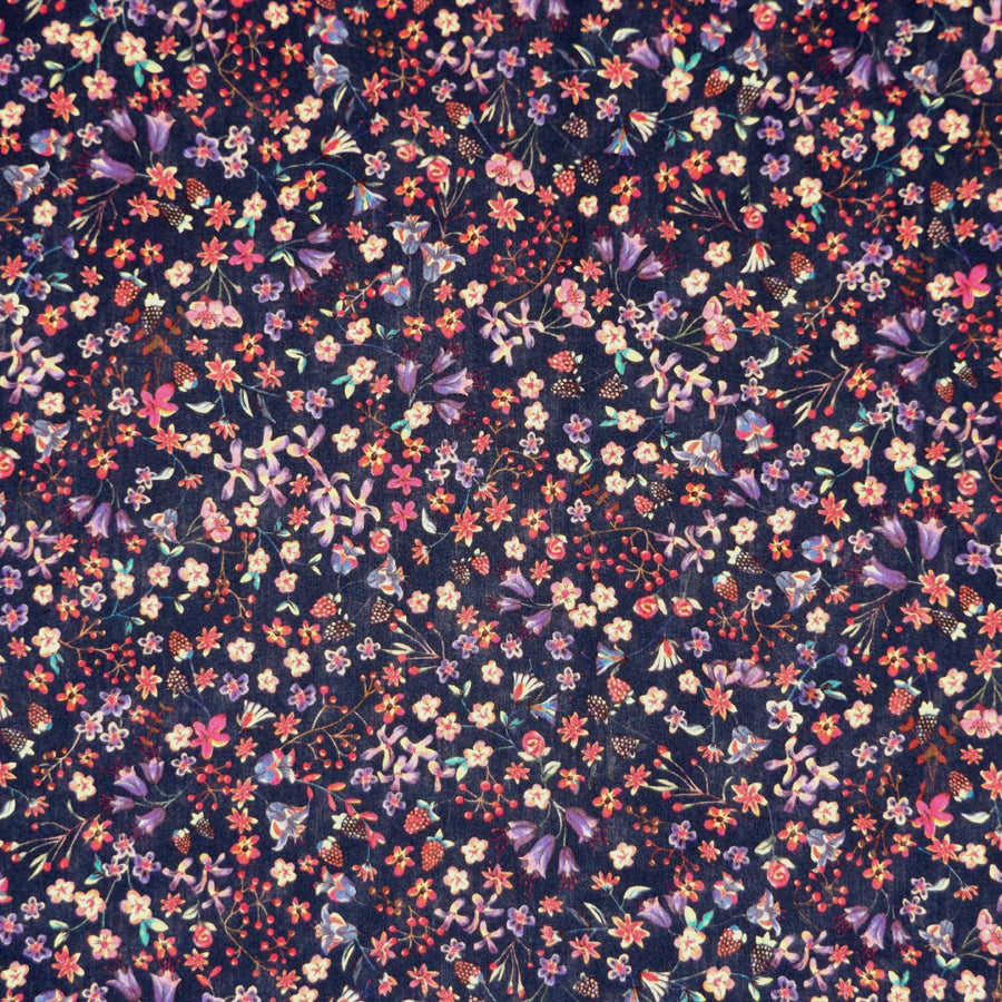 DARK PURPLE 'DONNA LEIGH' LIBERTY LAWN COTTON HANDKERCHIEF