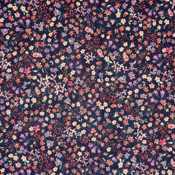 DARK PURPLE 'DONNA LEIGH' LIBERTY LAWN COTTON HANDKERCHIEF