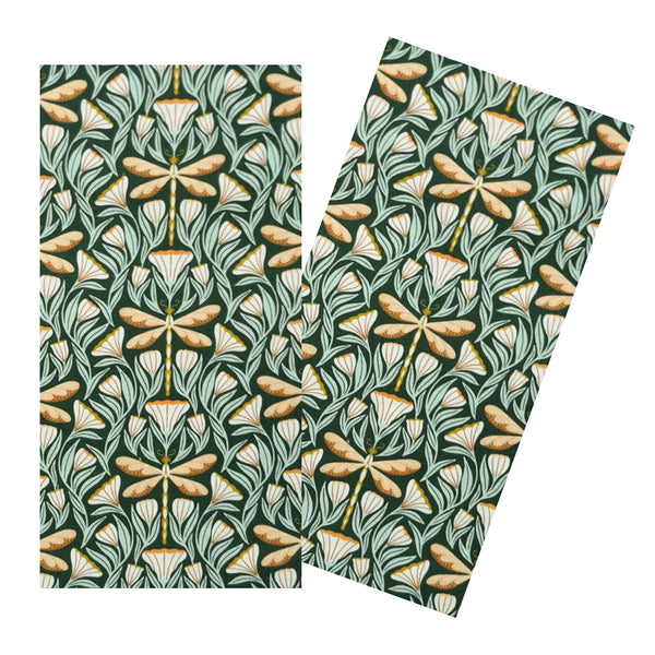 GREEN & TAN FIREFLIES NAPKIN SET