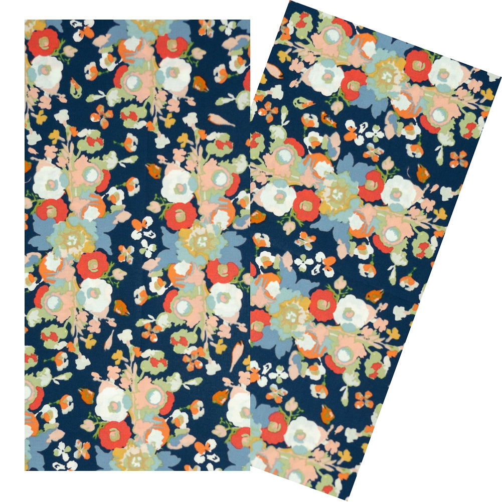 FLORAL ON NAVY NAPKIN SET