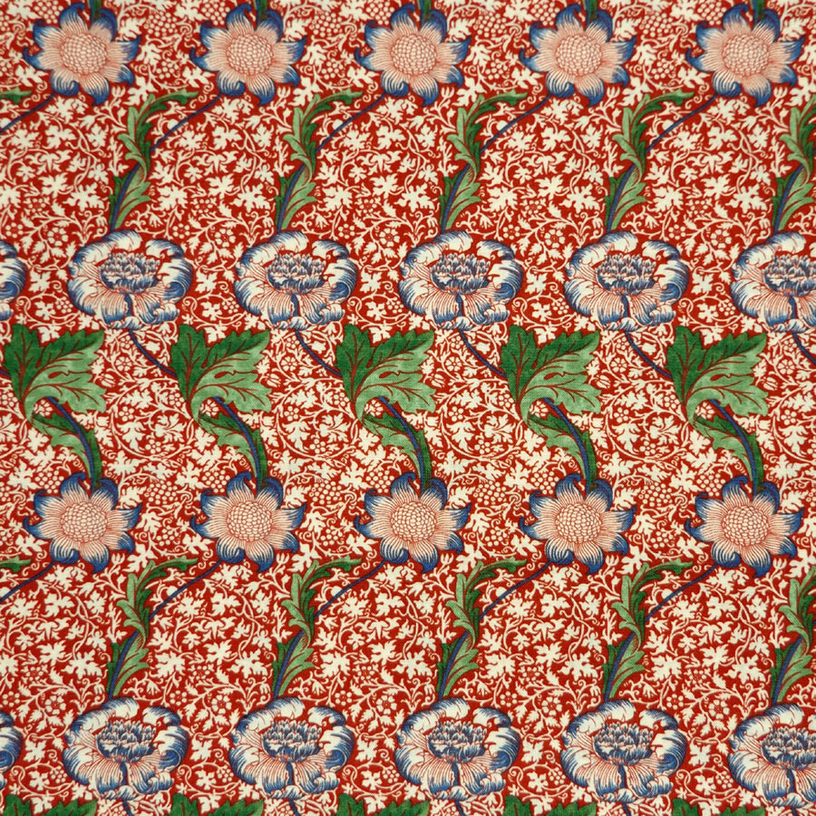 RUST & MULTICOLOR FLORAL STRIPE NAPKIN SET