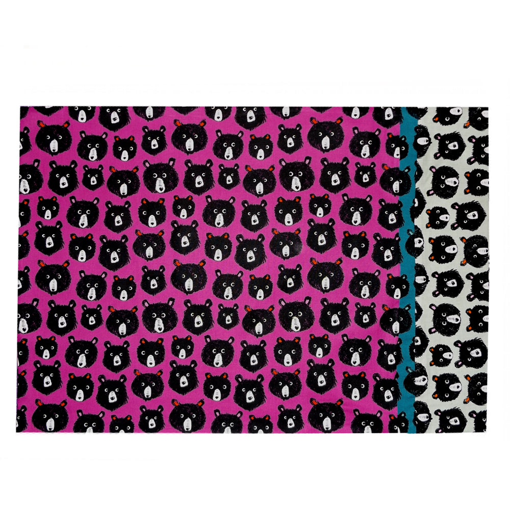 MAGENTA BEARS PILLOWCASE