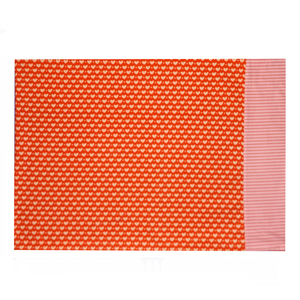 RED & PEACH HEARTS PILLOWCASE