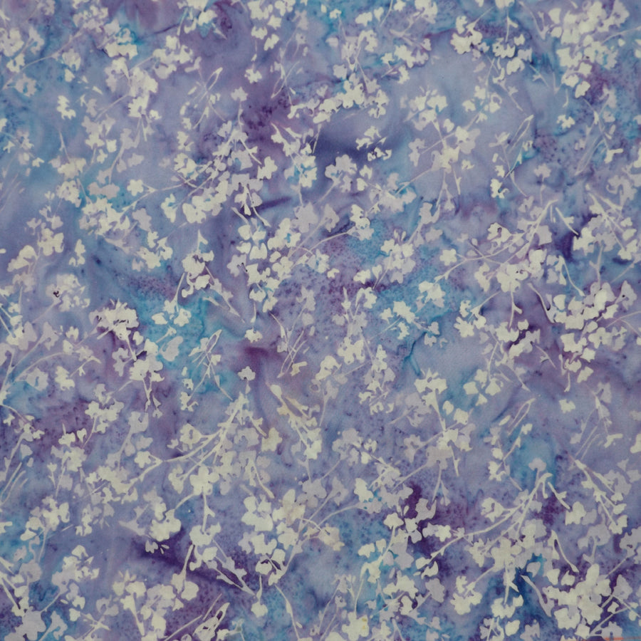 LAVENDER & BLUE FLORAL BATIK HANDKERCHIEF