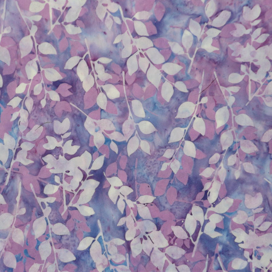 LAVENDER & PERIWINKLE LEAF BATIK HANDKERCHIEF