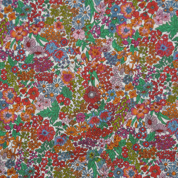 PINK & BLUE FLORAL 'MARGARET ANNIE' LIBERTY LAWN COTTON HANDKERCHIEF