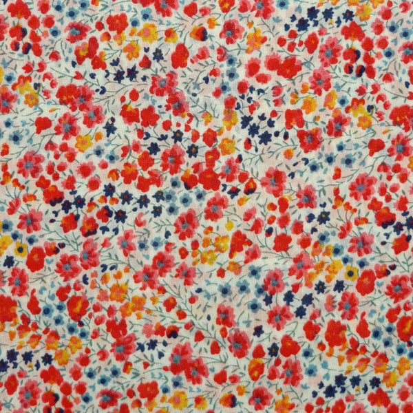 BRIGHT FLORAL 'PHOEBE' LIBERTY LAWN COTTON HANDKERCHIEF