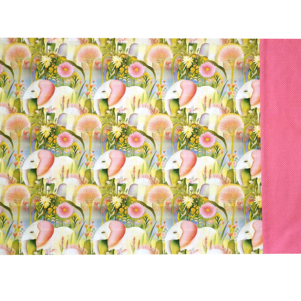 PINK & GREY ELEPHANTS PILLOWCASE