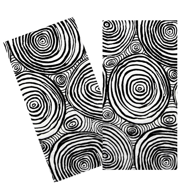 BLACK & WHITE RINGS NAPKIN SET