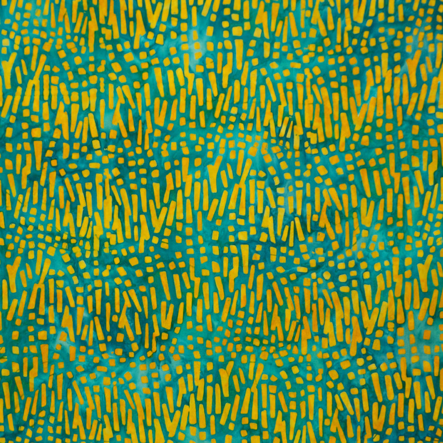 TURQUOISE & YELLOW CONFETTI BATIK HANDKERCHIEF