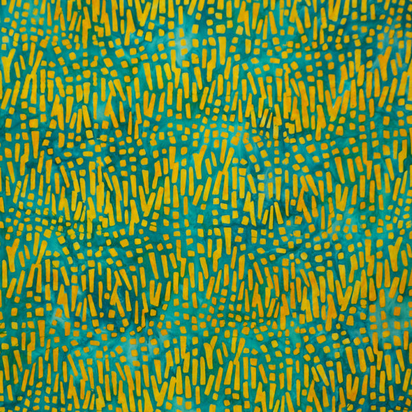 TURQUOISE & YELLOW CONFETTI BATIK HANDKERCHIEF