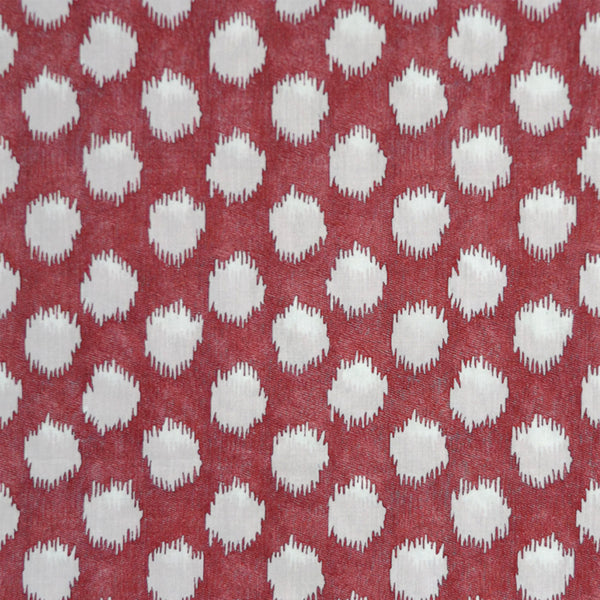 SOFT RED DOTTED PRINT 'SPOT ON' LIBERTY LAWN COTTON HANDKERCHIEF