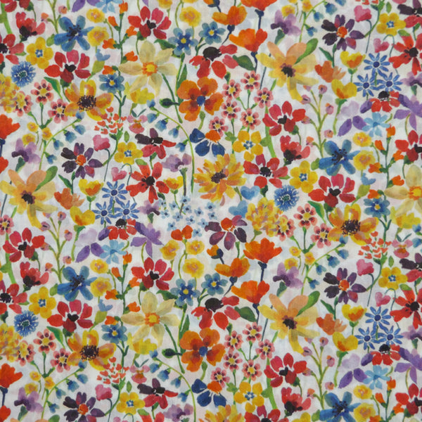 MULTICOLORED FLORAL 'DREAMS OF SUMMER' LIBERTY LAWN COTTON HANDKERCHIEF