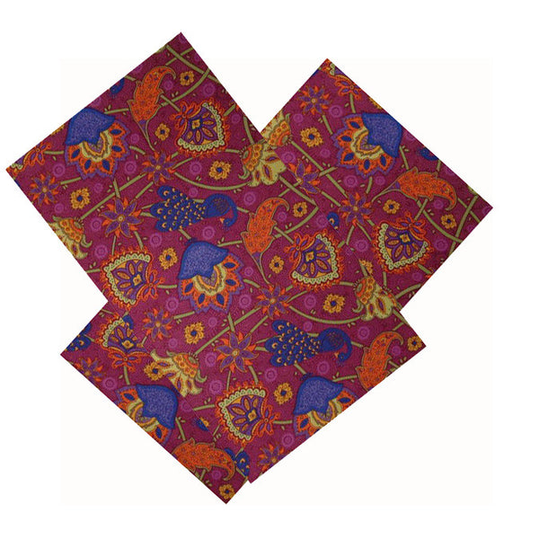 MAGENTA & PERWINKLE FLORAL NAPKIN SET