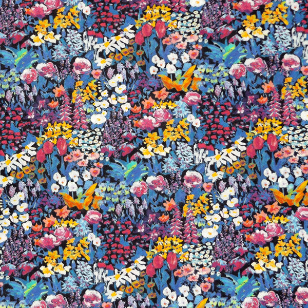 MULTICOLORED FLORAL 'SMALL PAINTER'S MEADOW' LIBERTY LAWN COTTON POCKET SQUARE HANDKERCHIEF